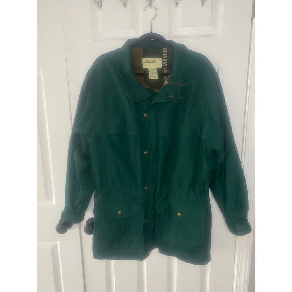 Eddie Bauer Men's Vintage Wool Flannel Lined Mountain Parka Green Medium‎